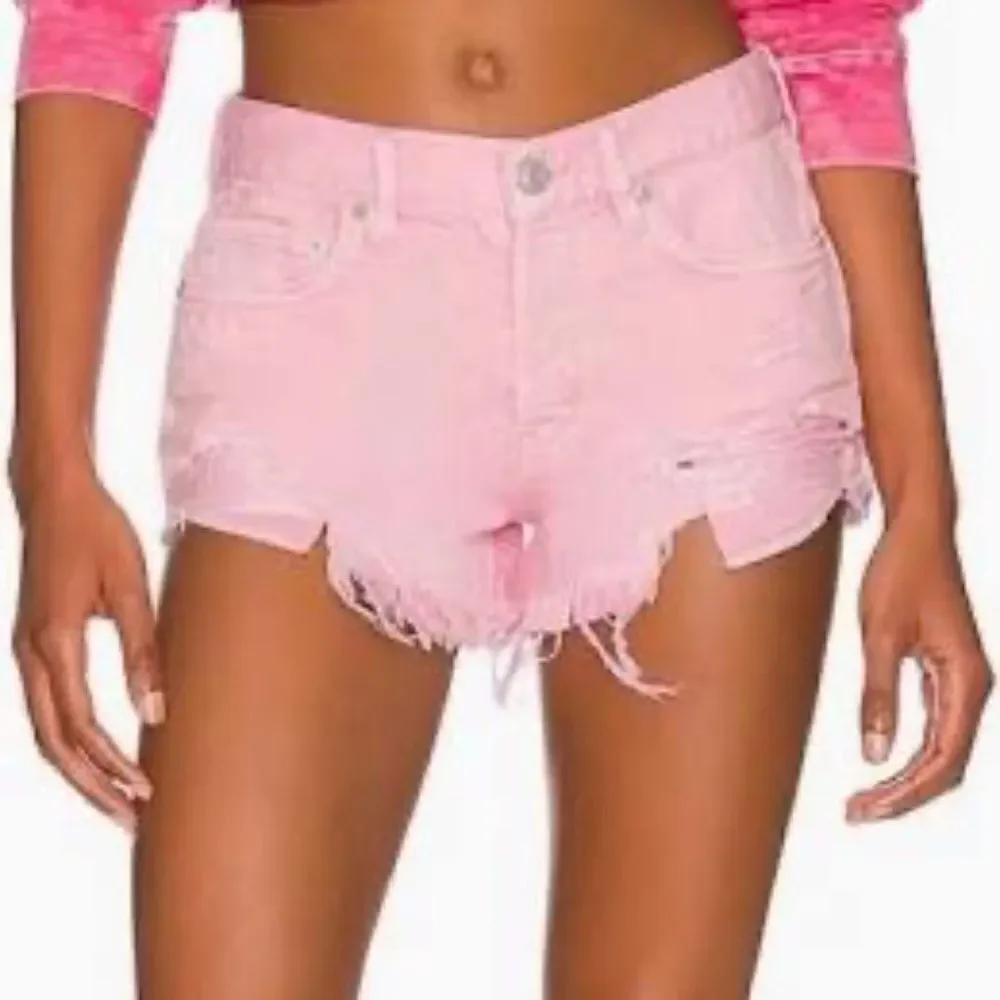 Free People We The Free NWT‎ Loving Good Vibrations Cutoff Shorts In Rosa Sz 32